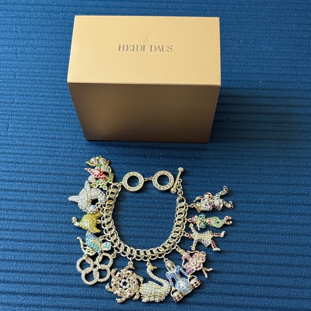Heidi Daus Gold Bracelet with Colorful Animal Charms - Picture 2 of 5